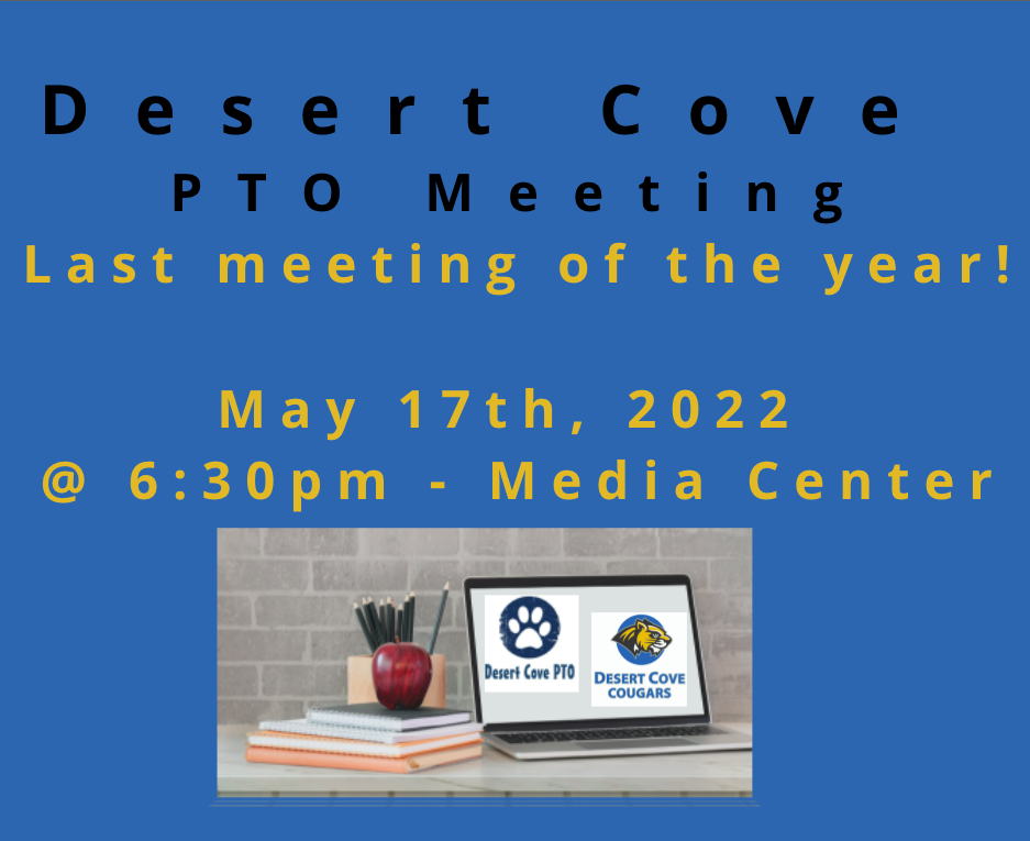 May PTO Meeting @ Desert Cove Media Center